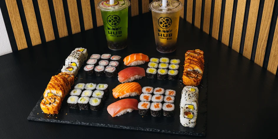 18–78 ks sushi na odnos s sebou i s bubble tea