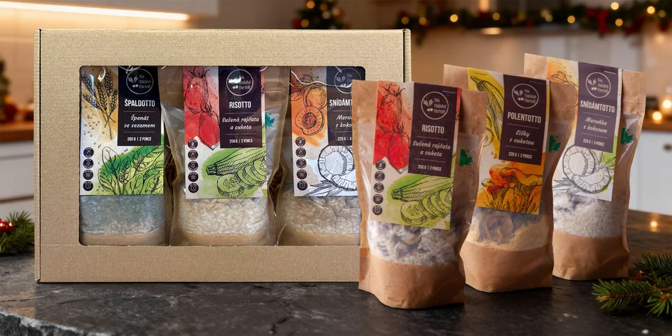 Směsi na rizota, špaldota a mléčné rýže i vánoční sety