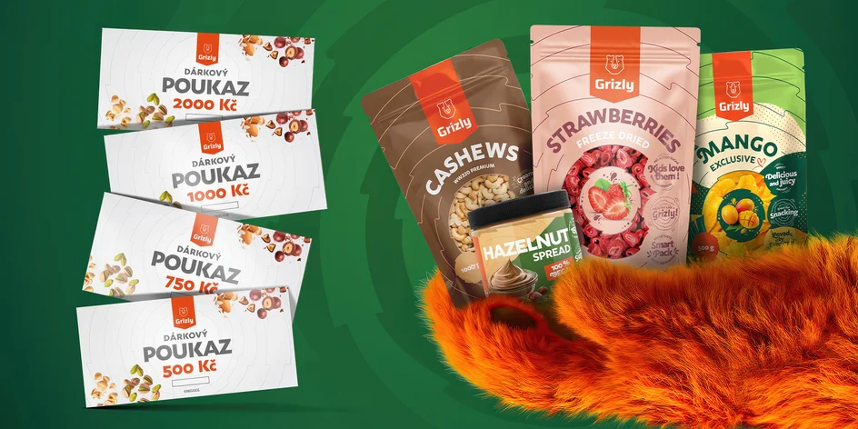 Poukaz do e-shopu Grizly.cz v hodnotě 500 až 2000 Kč