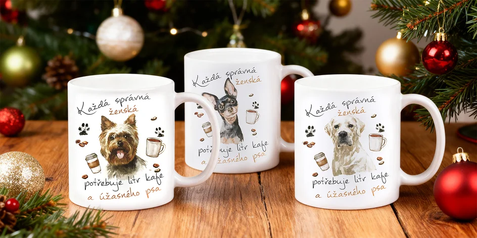 Hrnky pro dámy s motivy 40 plemen psů