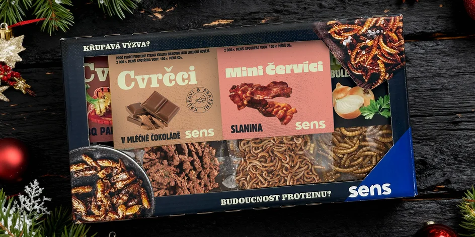 Ochutnávkový set cvrčků a červíků v dárkovém balení
