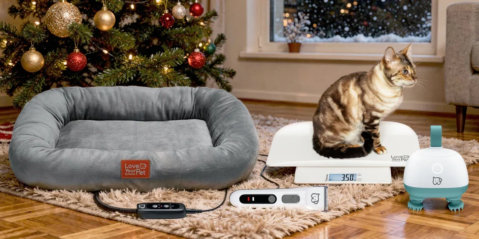 Péče o mazlíčky: masážní přístroj, váha i pelíšek