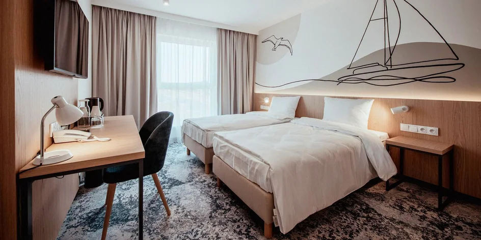 Moderní hotel v Gdaňsku se snídaní a saunou