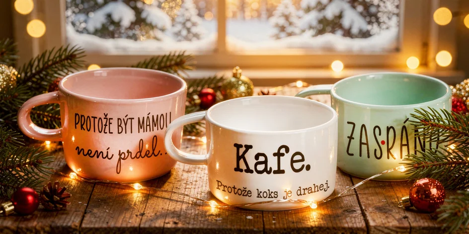 Keramické hrnečky makronky s vtipnými nápisy