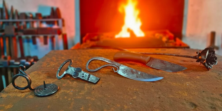 Kovářem na zkoušku či kování růže, svícnu i nože
