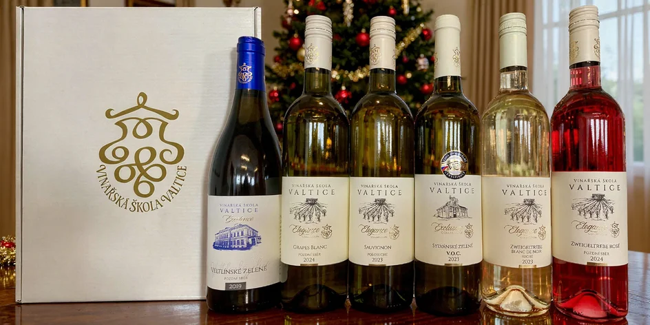 Dárkové sady vín z vinařské školy Valtice s dopravou zdarma