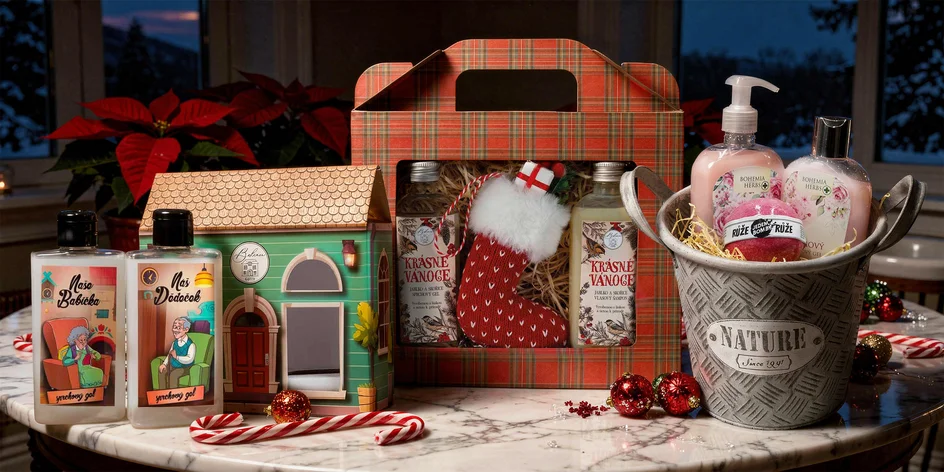 Dárkové balíčky kosmetiky i milých dekorací