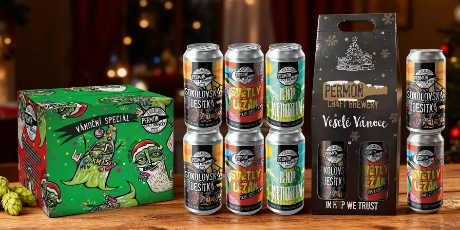 Vánoční balení piv Permon: ležák, desítka i IPA 15°