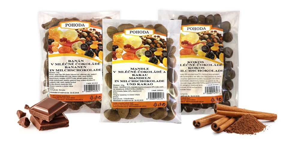 17 druhov ovocia a orechov v mliečnej čokoláde