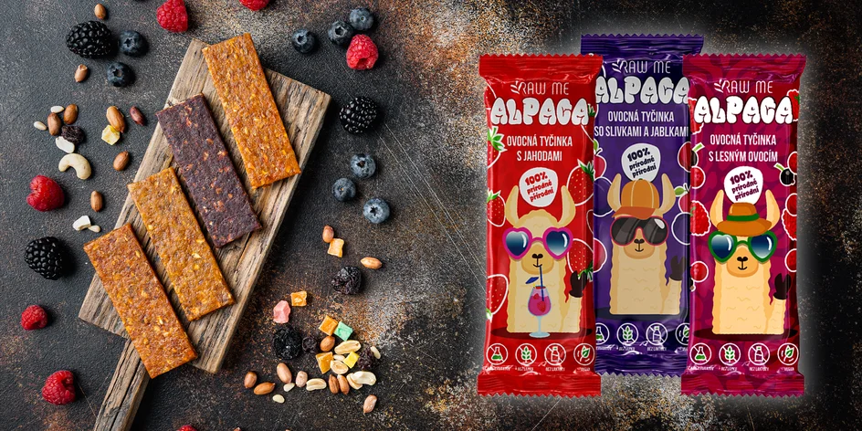 Chutné ovocné tyčinky Alpaca Raw me, 3 príchute