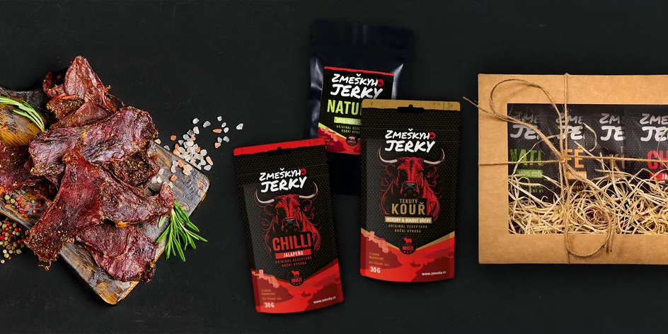 Balíčky českého bravčového a hovädzieho jerky aj v darčekovom balení
