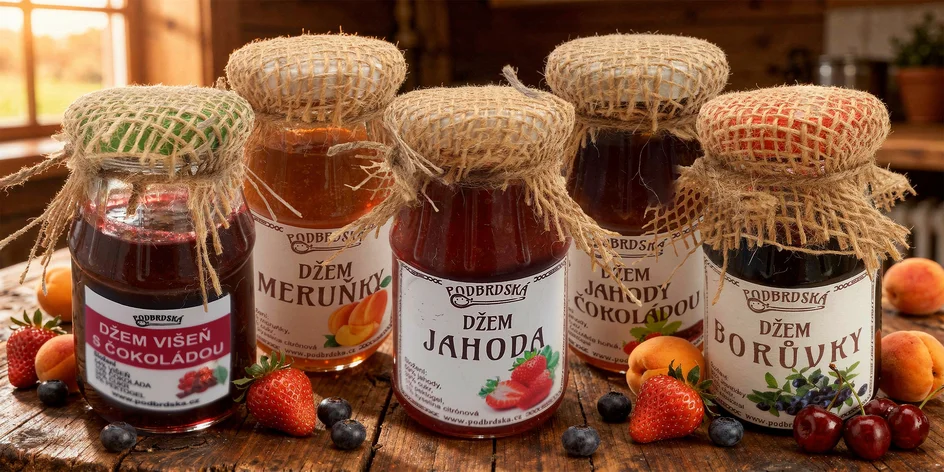 České džemy: borůvka, jablko-skořice i višeň s čokoládou