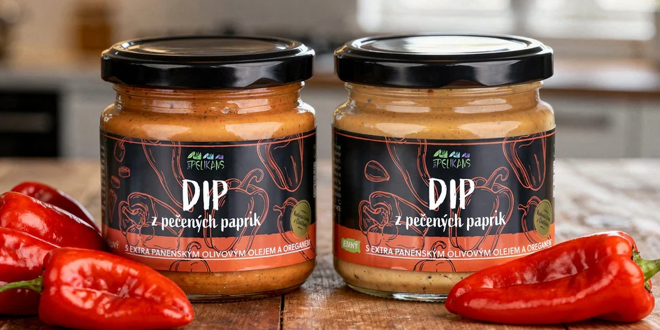České jemné i pikantní dipy z pečených paprik
