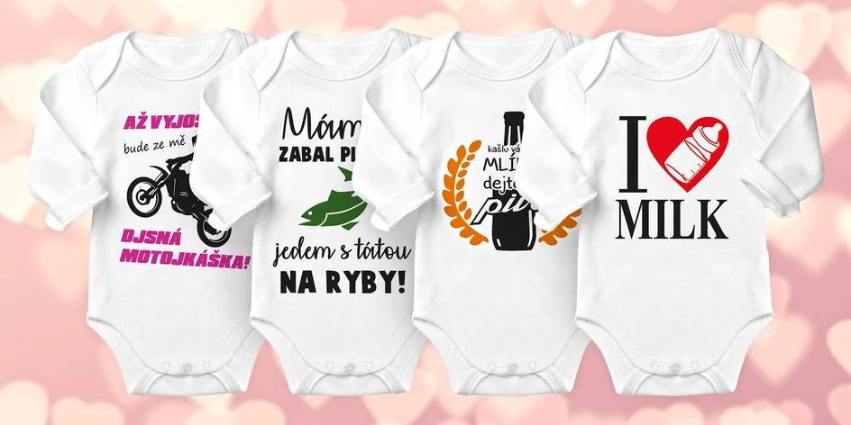 Bavlněná dětská body s dlouhým rukávem