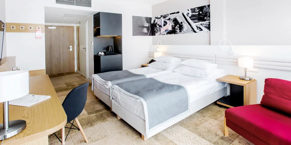 Moderní hotel v Gdaňsku s polopenzí a saunami