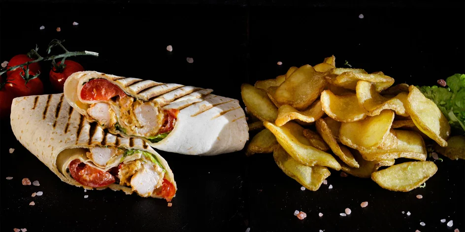 Tortilla s kuřecími stripsy a coleslaw s rozvozem
