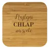 Bambusová bezdrôtová nabíjačka "Najlepší chlap na svete"