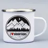 330 ml Turistický smaltovaný hrnček "I love mountains"