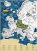 Stírací mapa Evropy Deluxe XL | Stříbrná