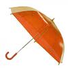 Transparentní poloautomatický deštník – oranžová