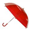 Transparentní poloautomatický deštník – červená