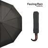 Skládací automatický deštník se zahnutým madlem – černá