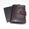 Premium Leather RFID na výšku se zapínáním | Hnědá