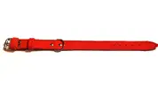 Kožený obojek velur | Velikost: Délka 20 cm šířka 12 mm | Červená