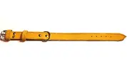 Kožený obojek velur | Velikost: Délka 20 cm šířka 12 mm | Žlutá