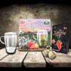 Set 2 prémiových kvetoucích čajů Blooming Tea s hrnečkem (růžové balení)