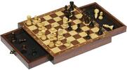 Dřevěné magnetické šachy se zásuvkami