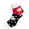 Vánoční dámské froté ponožky | Velikost: 36-40 | Černo-červená / vločky