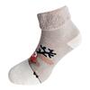 Vánoční dámské froté ponožky | Velikost: 36-40 | Tmavokrémová / veselý sob