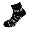 Vánoční dámské froté ponožky | Velikost: 36-40 | Černá / vločky
