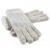 Dámské pletené rukavice s lemem z ovčí vlny, vzor 3 | Krémová