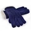 Dámské pletené rukavice s lemem z ovčí vlny, vzor 3 | Tmavě modrá