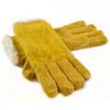 Dámské pletené rukavice s lemem z ovčí vlny, vzor 3 | Žlutá