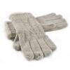 Dámské pletené rukavice s lemem z ovčí vlny, vzor 3 | Cappuccino