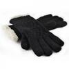 Dámské pletené rukavice s lemem z ovčí vlny, vzor 1 | Černá