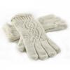 Dámské pletené rukavice s lemem z ovčí vlny, vzor 1 | Krémová