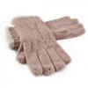 Dámské pletené rukavice s lemem z ovčí vlny, vzor 3 | Starorůžová