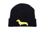 Pletená zimní čepice Z07 black/yellow