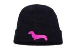 Pletená zimní čepice Z03 black/pink
