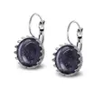 Ocelové náušnice Gemstone Crown - modrý avanturín