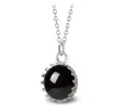 Ocelový náhrdelník Gemstone Crown - černý achát