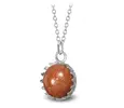 Ocelový náhrdelník Gemstone Crown - zlatý Avanturín