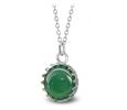 Ocelový náhrdelník Gemstone Crown - tmavě zelený Jadeit