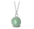 Ocelový náhrdelník Gemstone Crown - Avanturín
