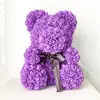 Medvídek z růží 40 cm | Fialová