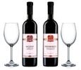 Pro oba: 2× červené gruzínské víno Saperavi + Kindzmarauli a sklenky